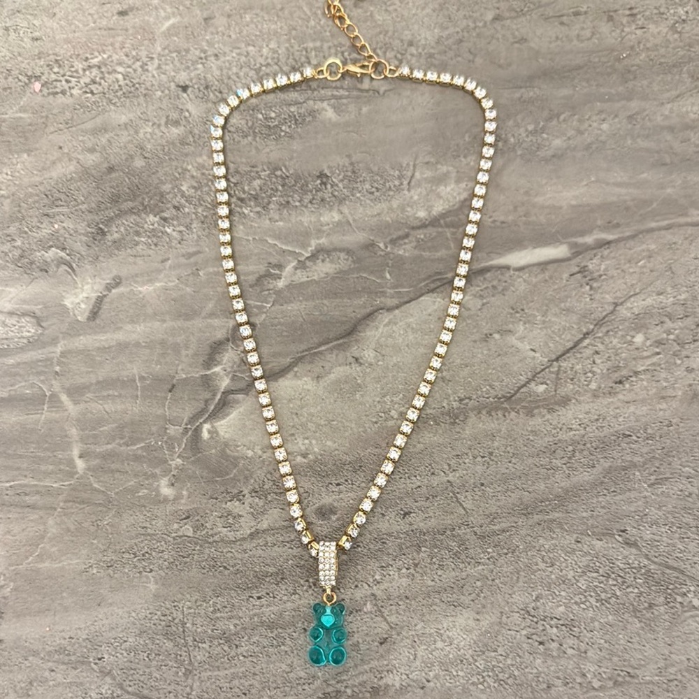 Diamond Necklace with gummy bear Pendant